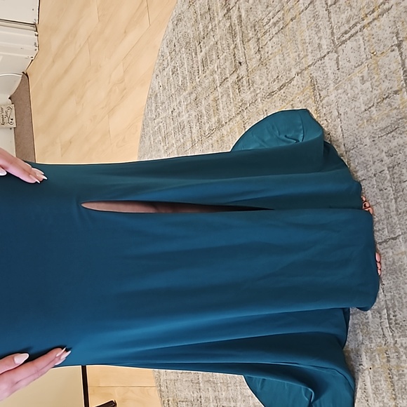 Size 8 emerald green rhinestone jersey prom dress Camille La Vie NWT - Picture 7 of 17